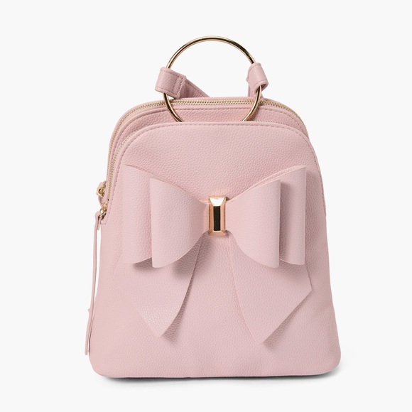 no brand Handbags - NEW!!! Vegan Leather Bowtie Pink Backpack Hand Bag